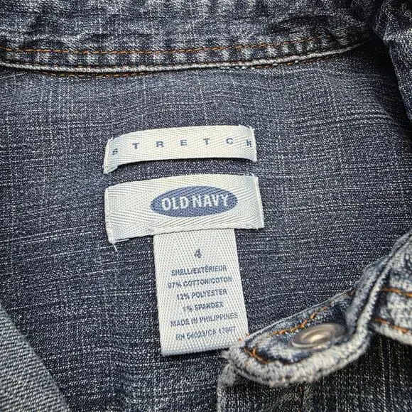 Old Navy Women’s Sleeveless Collared Denim Button Up Shirt Dress Sz 4 Cotton - Picture 3 of 6